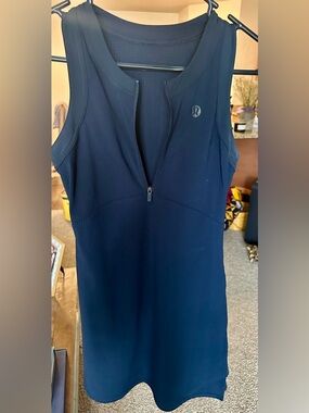 lululemon athletica Navy Blue Sleeveless Zip-Front Dress
